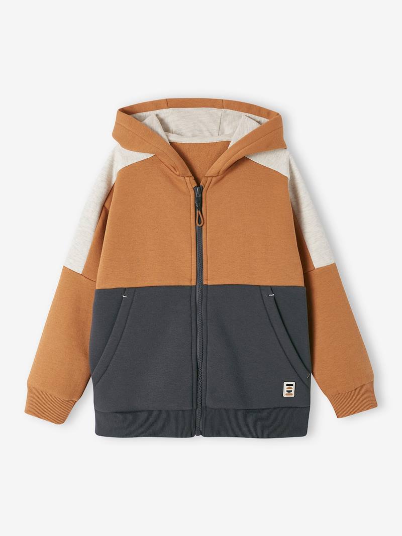 Jungen Kapuzensweatjacke Oeko-Tex - ocker